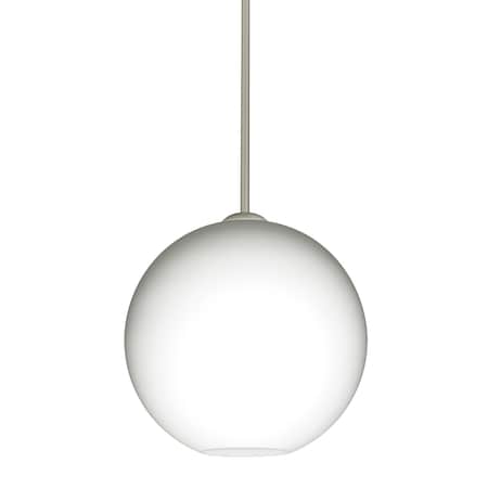 Besa Lighting Coco 12 Pendant, Opal Matte, Satin Nickel Finish, 1x9W LED 1TT-COCO1207-LED-SN